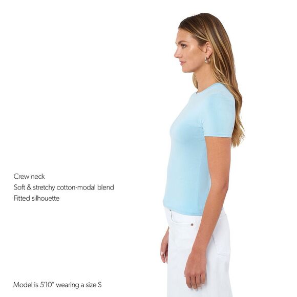 Edited by Remi Bader Women's Light Blue Stretch Baby Tee Size XL New - Picture 3 of 11